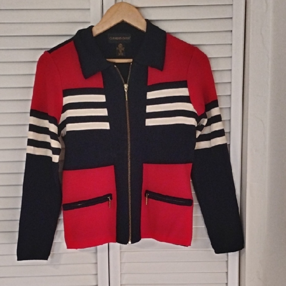 Classiques Entier Red and Black Varsity Jacket